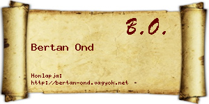 Bertan Ond névjegykártya